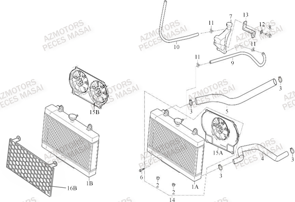 Refroidissement MASAI Pièces Quad A550IX ET A550IX EPS