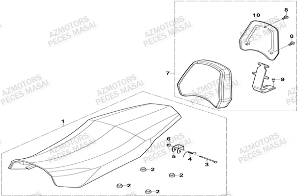 Selle MASAI Pièces Quad A550IX ET A550IX EPS