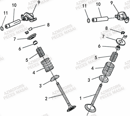 Soupapes MASAI Pièces Quad A550IX ET A550IX EPS