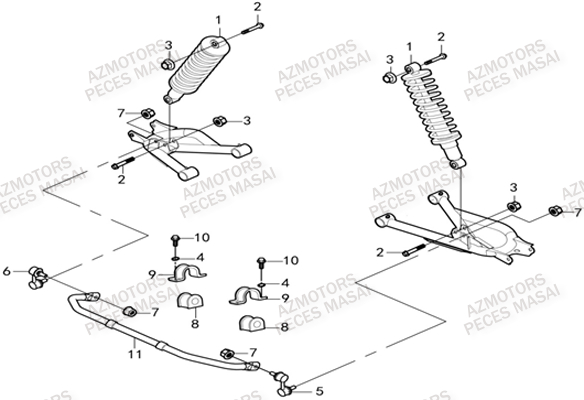 Suspension Arriere MASAI Pièces Quad A550IX ET A550IX EPS