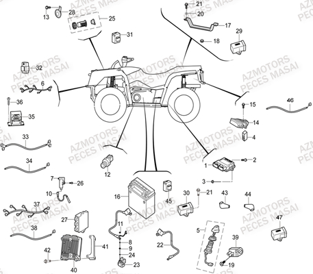 Systeme Electrique MASAI Pièces Quad A550IX ET A550IX EPS