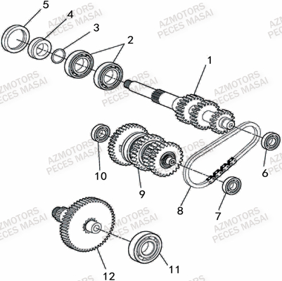 Transmission MASAI Pièces Quad A550IX ET A550IX EPS