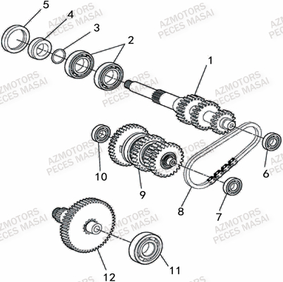 TRANSMISSION MASAI Pièces Quad A550IX ET A550IXEPS