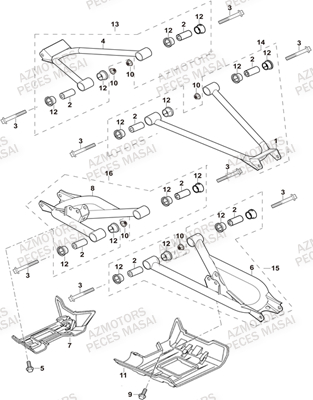 TRIANGLES ARRIERE AZMOTORS A550IX A550IX EPS