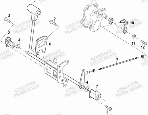 Tringlerie De Vitesses MASAI Pièces Quad A550IX ET A550IX EPS