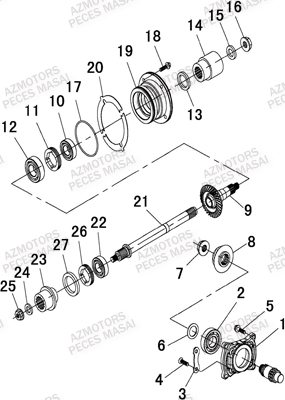 Arbre De Transmission AZMOTORS Pièces Quad A550i INFINITE et A550i EPS