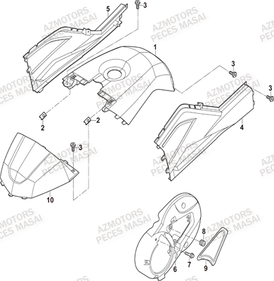 Carrosserie Reservoir AZMOTORS Pièces Quad A550i INFINITE et A550i EPS