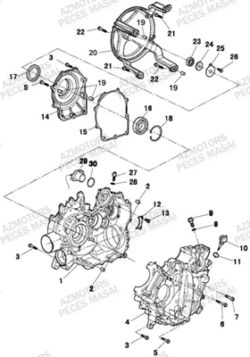 Carters Moteur AZMOTORS Pièces Quad A550i INFINITE et A550i EPS