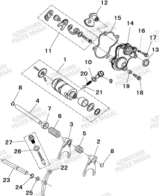 CHANGEMENT DE VITESSES AZMOTORS A550I A550I EPS