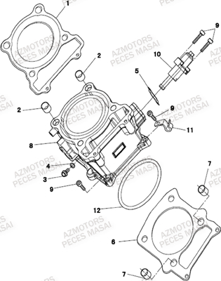 Cylindre AZMOTORS Pièces Quad A550i INFINITE et A550i EPS