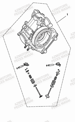 Ensemble Culasse AZMOTORS Pièces Quad A550i INFINITE et A550i EPS