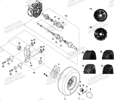 PNEU URIDE P377 25X10-12 4PLIS MASAI pour ESSIEU ARRIERE de A550I A550I EPS