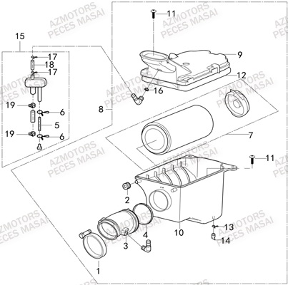 Filtre A Air AZMOTORS Pièces Quad A550i INFINITE et A550i EPS