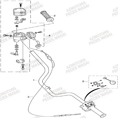 Guidon AZMOTORS Pièces Quad A550i INFINITE et A550i EPS