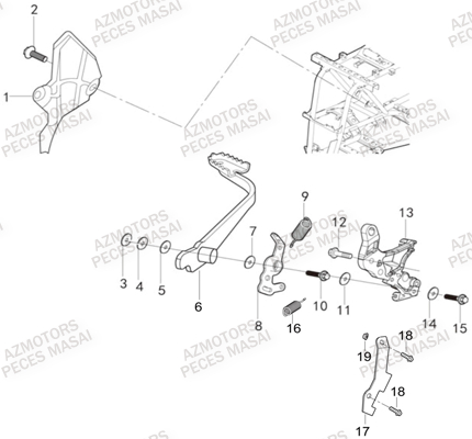 Maitre Cylindre Arriere MASAI Pièces Quad A550i INFINITE et A550i EPS