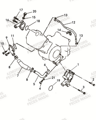 Pompe A Eau AZMOTORS Pièces Quad A550i INFINITE et A550i EPS