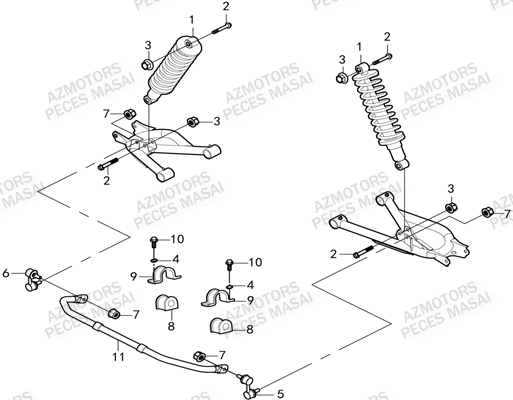 SUSPENSION ARRIERE pour A550I A550I EPS