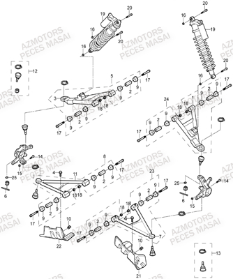 Suspension Avant MASAI Pièces Quad A550i INFINITE et A550i EPS
