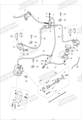 Systeme De Frein AZMOTORS Pièces Quad A550i INFINITE et A550i EPS