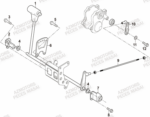 TRINGLERIE DE VITESSES AZMOTORS A550I A550I EPS