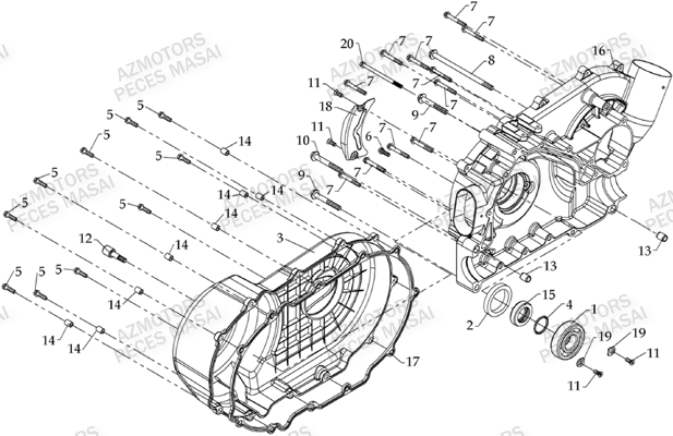 CACHE_CARTER_MOTEUR_DROIT MASAI Pièces Quad A700-ULTIMATE-ULTIMATE FULL