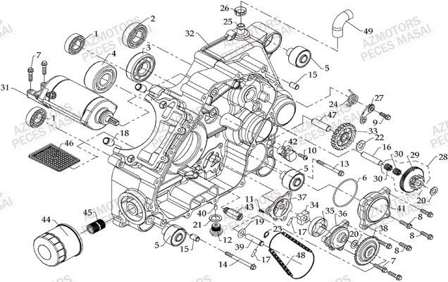 CARTER MOTEUR GAUCHE MASAI A700 APRES 2010