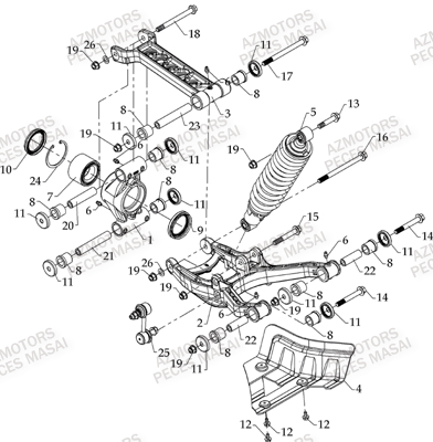 Suspension Arriere Droite MASAI Pièces Quad A700 (apres 2010)
