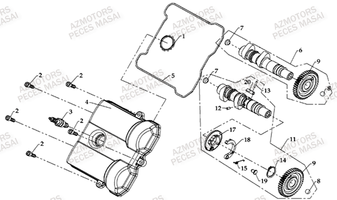 Cache Culbuteurs AZMOTORS Pièces Quad A700 (Avant 2010)