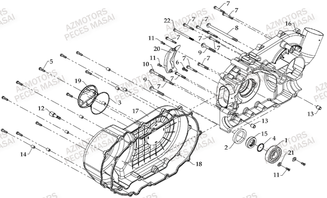 Cache Carter Moteur Droit AZMOTORS Pièces Quad A700 (Avant 2010)