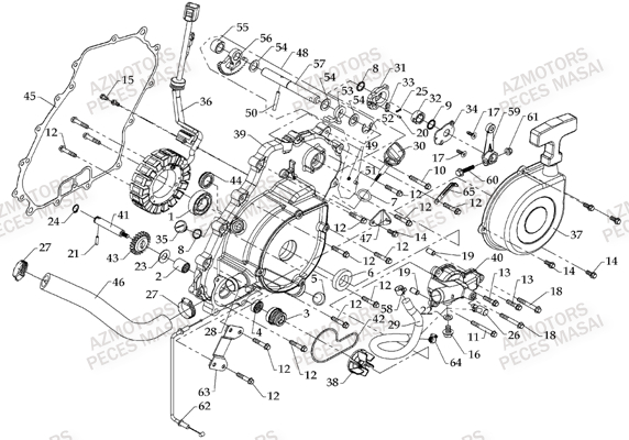 Carter Moteur AZMOTORS Pièces Quad A700 (Avant 2010)