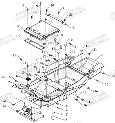 Coffre AZMOTORS Pièces Quad A700 (Avant 2010)