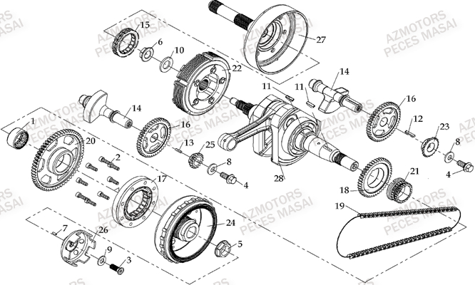 Embiellage AZMOTORS Pièces Quad A700 (Avant 2010)