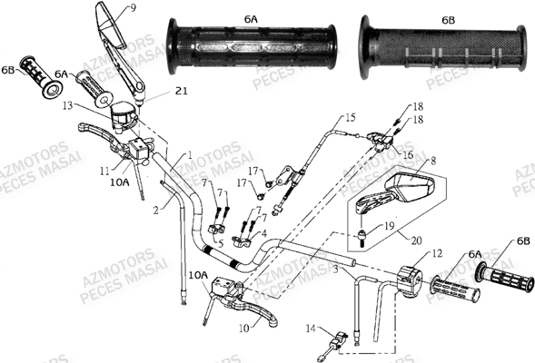 Guidon MASAI Pièces Quad A700 (Avant 2010)