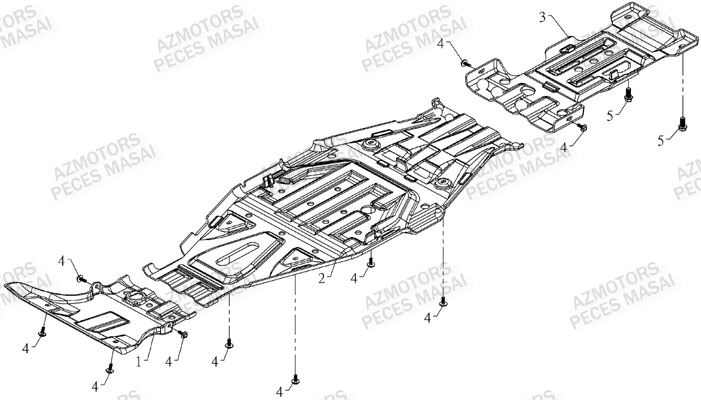 Plaques De Protection AZMOTORS Pièces Quad A700 (Avant 2010)