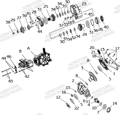 Pont Arriere Detaille MASAI Pièces Quad A700 (Avant 2010)