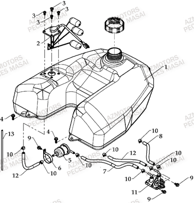 Reservoir AZMOTORS Pièces Quad A700 (Avant 2010)