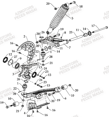 Suspension Avant Droite MASAI Pièces Quad A700 (Avant 2010)