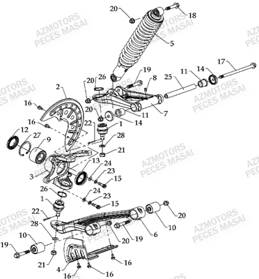 SUSPENSION AVANT DROITE pour A700 AVANT 2010