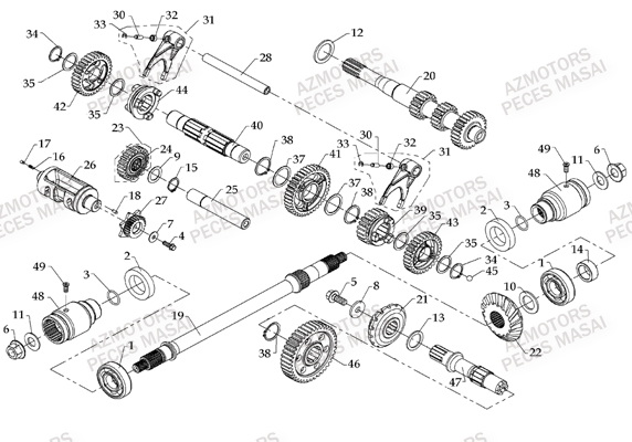 TRANSMISSION MASAI Pièces Quad A700-Av2010