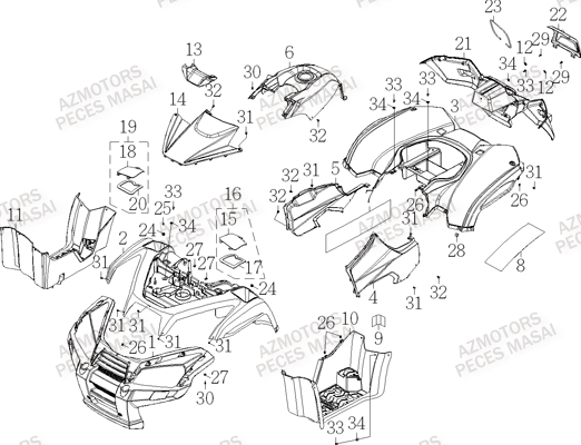 Carrosseries MASAI Pièces Quad A750 INFINITE