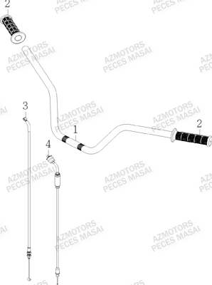 Guidon MASAI Pièces Quad A750 INFINITE