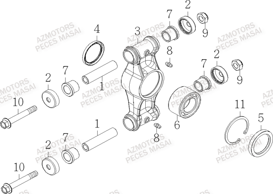 Pivots Arriere MASAI Pièces Quad A750 INFINITE
