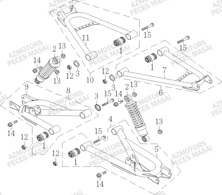 SUSPENSION ARRIERE AZMOTORS A750 INFINITE