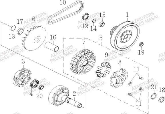 Variateur MASAI Pièces Quad A750 INFINITE