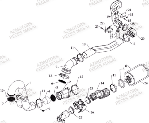 Admission D Air AZMOTORS Pièces Quad A800i Ultimate