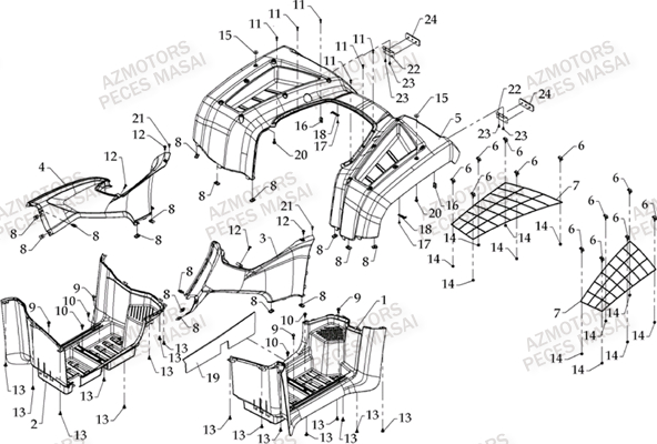 CARROSSERIE ARRIERE AZMOTORS A800 I