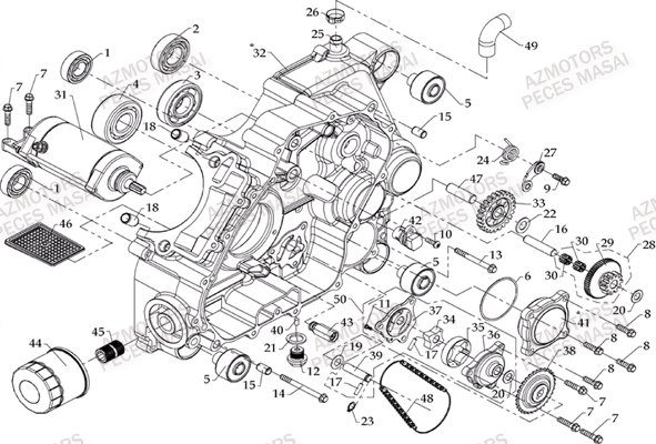 Carter Moteur Gauche AZMOTORS Pièces Quad A800i Ultimate