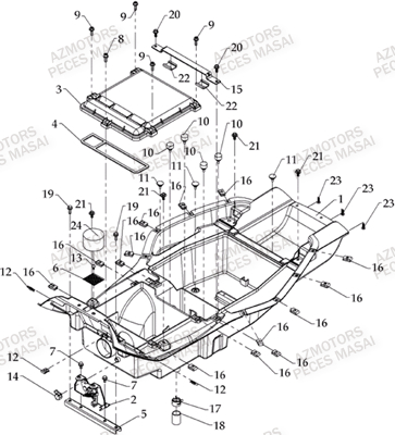 Coffre AZMOTORS Pièces Quad A800i Ultimate