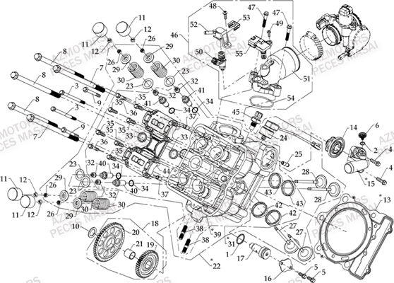 CULASSE (MODELE A INJECTION) AZMOTORS A800 I