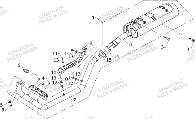 Echappement AZMOTORS Pièces Quad A800i Ultimate